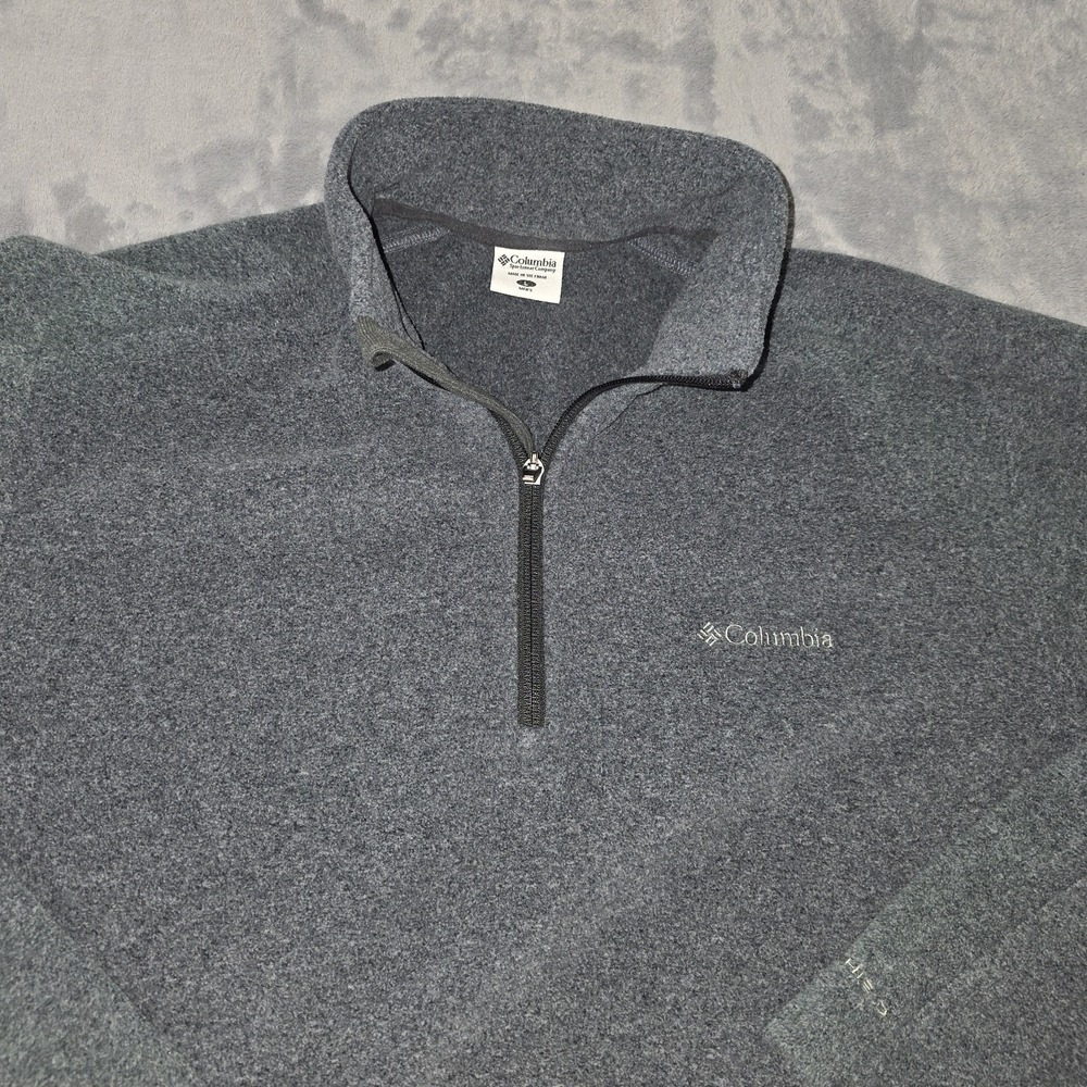 Columbia Men's Hart Mountain Half Zip Pullover Sweatshirt Gray Fleece Size Large